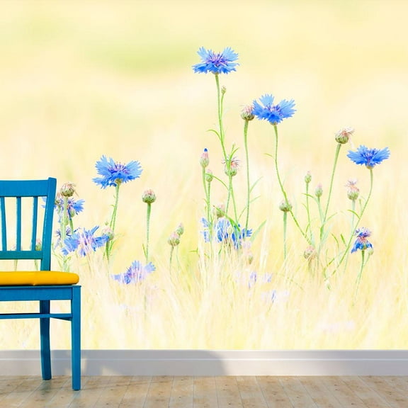 Tiptophomedecor Floral Wallpaper Wall Mural - Cornflowers
