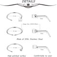 thumbnail image 2 of 36PCS 20G Nose Rings Studs Surgical Stainless Steel Nose Rings Hoops L Bone Screw Shape Nostril, 2 of 6