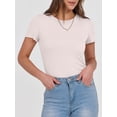 thumbnail image 3 of ANRABESS Womens Short Sleeve Tops Crewneck Ribbed Knit Slim Fit Basic Tee Casual Summer Fitted T Shirt, 3 of 9
