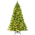 thumbnail image 2 of Costway Arbre de Noël Pré-Éclairé de 6,5 Pieds avec Pommes de Pin Baies Rouges et 450 Lumières LED, 2 of 10