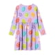 thumbnail image 4 of Vestido de manga larga con cuello redondo para niñas, vestido elástico de manga larga, corte A, estilo patinador con volantes, vestido de recital escolar, vestido de manga larga con cuello redondo par, 4 of 6