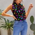 thumbnail image 5 of Colorful Love Heart Blouses Women Bow Tops Elegant Sleeveless Office Work Shirt Casual Holiday Women's Tops, 5 of 6