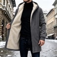thumbnail image 2 of Mens Fleece Full Zip Hoodie Casual Solid Color Outdoor Pocket Long Sleeve Warm Hoodie Coat, 2 of 7
