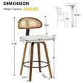 thumbnail image 2 of 360° Swivel Rattan Bar Stools Set of 2, Counter Height Modern Kitchen Island Stools With Footrest, Uphostered Cushion, Comfortable Durable, Grey, 2 of 5