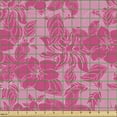 thumbnail image 2 of Ambesonne Floral Fabric by the Yard Upholstery, Monotone Flourishes Design, 3 Yards, Pink, 2 of 5