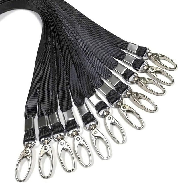 100 Uds. Cordones cordón negro para insignias de identificación cordón de nailon