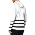 thumbnail image 6 of LTTVQM Men’s Full Coverage Breathable Sun Protection Hooded Pullover Clean Two Tone Striped Print Integrated Face Gaiter Light Cooling Outdoor Hiking Shirt White 2XL, 6 of 6