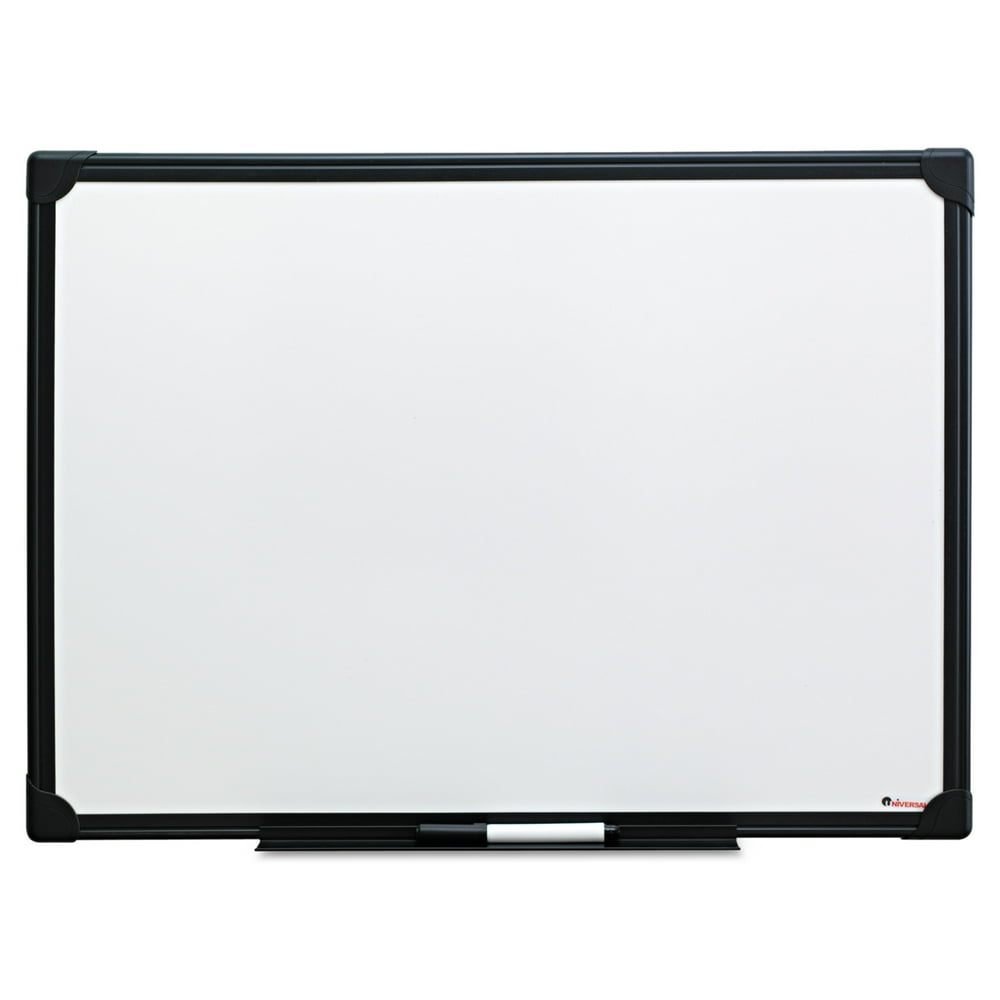 Universal Dry Erase Board, Melamine, 24 x 18, Black Frame UNV43630