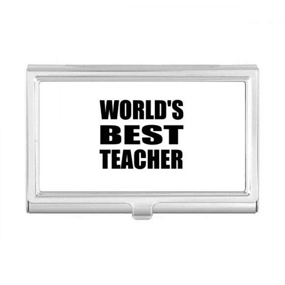 World's Best Teacher Student Quote Business Card Holder Case Pocket Box Wallet