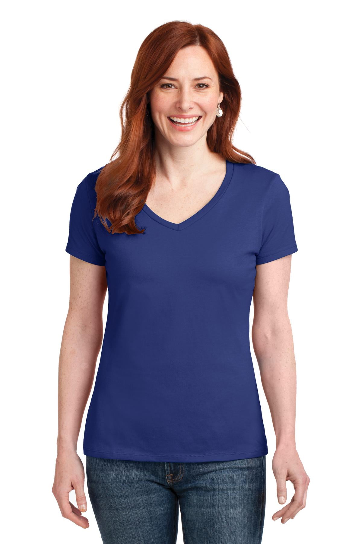 Hanes - Hanes Ladies Nano-T Cotton V-Neck T-Shirt - Walmart.com ...