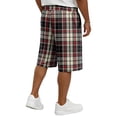 thumbnail image 4 of Delconic Men Tartan Plaid Quick Dry Knee Length Casual Shorts Elastic Drawstring Waist Side Pockets Loose Fit Short Pants For Summer Beach Gym Hiking Daily Lounging Outdoor Travel Wear Beige L, 4 of 4