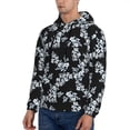 thumbnail image 2 of KLL Flower Print Mens Hoodie Long Sleeve Casual Pullover Hooded Sweatshirt Fashion Drawstring Hoodies with Pocket-X-Large, 2 of 6