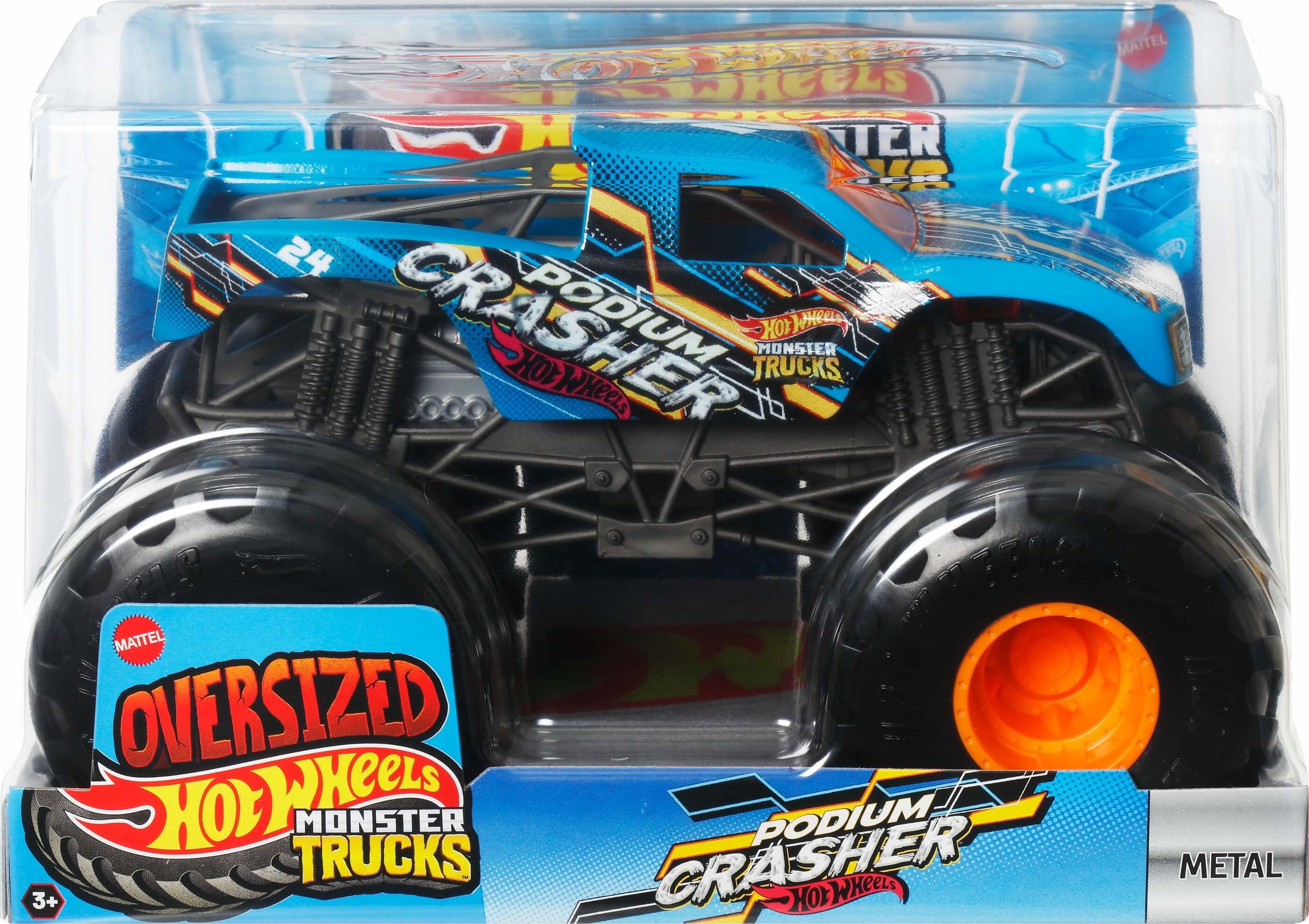 Hot Wheels 1:24 Scale Die-Cast Monster Trucks, Oversized Bone 