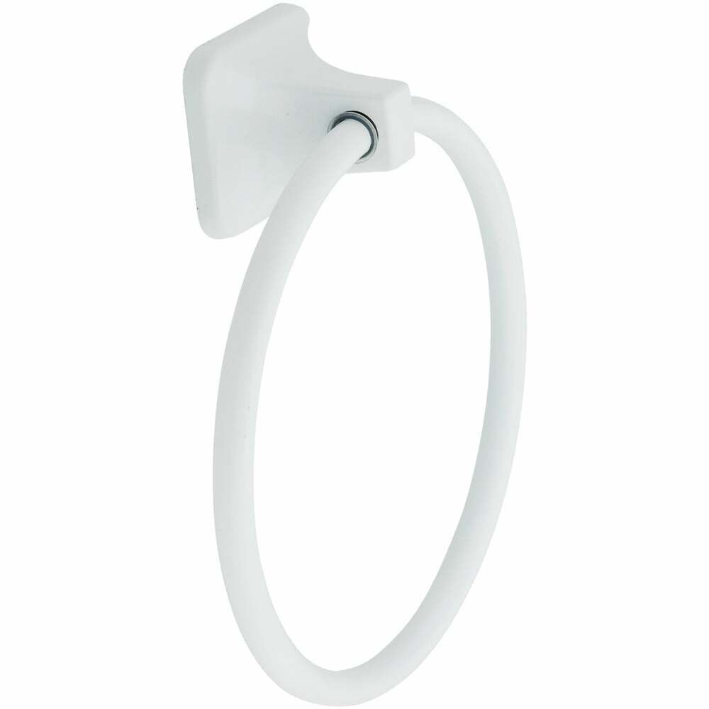 Homz 22100202.36 White Plastic Towel Ring Plastic 