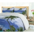 thumbnail image 5 of Ambesonne Tropical Duvet Cover Sets, Island Pasific Ocean, 2-King, White Green Blue, 5 of 7