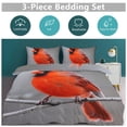 thumbnail image 5 of 3 Pcs Soft Bedding Set, Includes 1 Duvet Cover with Zipper And 2 Pillow,Shams Red Bird Northern Cardinal King(102"×90"), 5 of 8