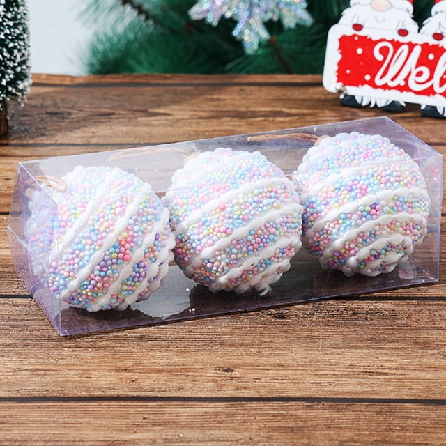 Fiudx Nuevo Juego de Bolas Navideñas, Decoración Festiva para Árbol, Colores Vibrantes, Fácil de Colgar, Decoración para El Hogar y La Oficina, Alegría Navideña, Tamaño de 8 Cm