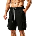 thumbnail image 3 of ZRGHAOYLQ Men's Cargo Shorts Drawstring Elastic Waist Shorts Stretch Athletic Casual Summer Work Shorts for Men with Multi Pockets, 3 of 9