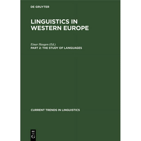 Current Trends in Linguistics The Study of Languages, Book 9, (Hardcover)