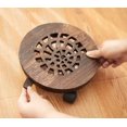 thumbnail image 3 of Wood Plant Caddy Heavy Duty Rolling Planter Dolly With Rotating Casters Movable Flower Pot Stand Round Plant Rack With Lockable Wheels ( ), 3 of 8