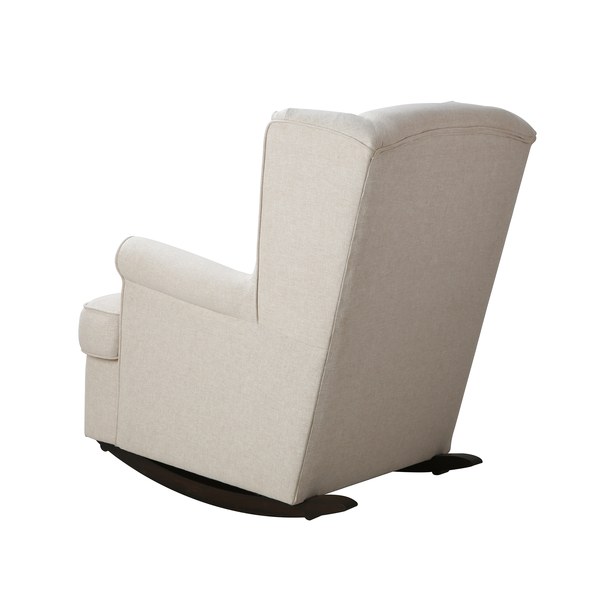 Second Story Home Quinn Upholstered Wingback Rocking Chair- Canvas
