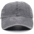 thumbnail image 4 of Unisex Children Casual Solid Baseball Hat Adjustable Washed Baseball Cap, 4 of 5