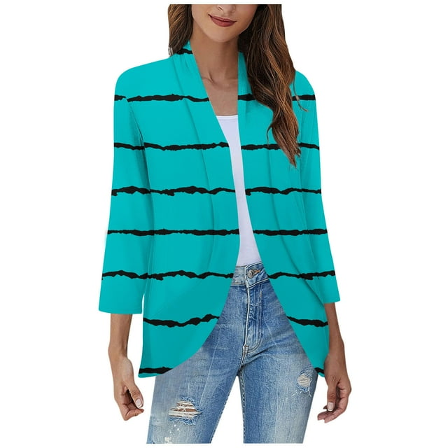 Pisexur Womens Jacket Open Front Cardigans Plus Size Jackets Coats Fall Jackets Women's Non Positioning Printed Fashionable Loose Lace Cardigan Top