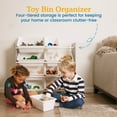thumbnail image 3 of ECR4Kids 4-Tier Organizer with 12 Removable Plastic Bins, 4x3, Toy Storage, Grey/White, 3 of 9