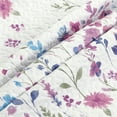 thumbnail image 4 of 3 Pcs Courtepointe Couvre-Lit Blanc Design Floral Ultra Doux Microfibre Surdimensionné Queen, 4 of 4
