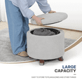 thumbnail image 5 of MoNiBloom Storage Ottoman with Padded Seat, Modern Cotton-linen Footrest, Round Seat Stool, for Entryway Living Room, Light Gray, 5 of 8