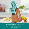 thumbnail image 6 of The Pioneer Woman Breezy Blossoms 11-Piece Stainless Steel Knife Block Set, Teal, 6 of 8