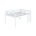 thumbnail image 6 of Tcbosik Full Size Low Loft Bed, Wood Bed Frame with Guardrail and Ladder, No Box Spring Needed, White, 6 of 9