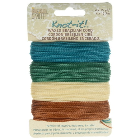 UPC: 0790524639571 | Knot-It Waxed Brazilian Cord  2-Ply Polyester  Four 15 Yard Bundles  Beach N  Sea