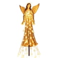 thumbnail image 2 of Golden Angel Solar Light with Snowflake Tassel, Golden Solar LED Snowflake Tassel Ground Stake Light, Weatherproof Metal Angel Figurine, Outdoor Yard Decoration for Garden, Lawn, Pathway, 2 of 7