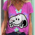 thumbnail image 5 of Camisetas estéticas con cuello en V para mujer, camisetas con estampado gráfico de Snoopy de MINISO, camisetas de manga corta Harajuku Y2k, ropa femenina, top lindo, 5 of 5