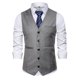 thumbnail image 4 of Chaqueta de Traje de Ocio de Bolsillo sin Cuello en V de Color Sólido sin Mangas, Trajes de Hombre de Ajuste Delgado para el Uso Formal Informal, 4 of 6