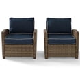 thumbnail image 3 of Crosley Furniture Bradenton Fabric Patio Chair in Brown and Navy (Set of 2), 3 of 8