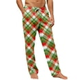thumbnail image 5 of Dwelliawo Mens Pj Pants Matching Pjs Pants Comfy Pajama Pants Christmas Plaid Cute Bottoms Baggy Fleece Drawstring Sweatpants Army Green S, 5 of 6