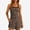Brown, variant on Carlikeit Women's 2 Piece Striped Lounge Set with Spaghetti Strap Tank Top and High Waist Wide Leg Shorts with Pockets