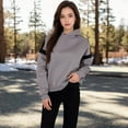 thumbnail image 6 of Women's Oversized Hoodie with Contrast Shoulder Stripes, 6 of 6