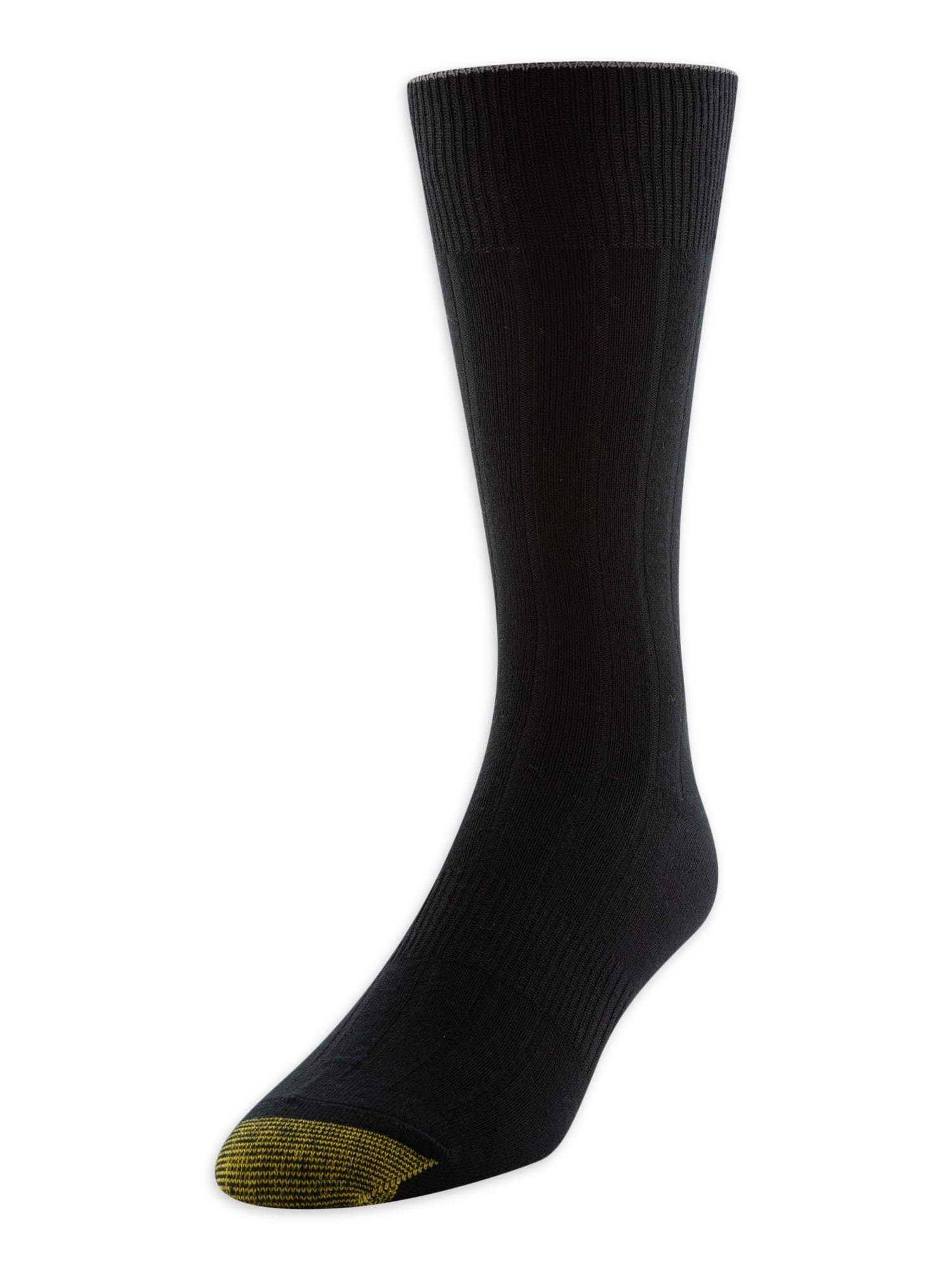 gold toe ribbed dress socks Mens Gold Toe Hampton Wide Ribbed Black Socks main image 1