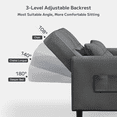 thumbnail image 6 of Sleeper Sofa Chair, Asofer 3 in 1 Convertible Futon Couch, Recliner Bed & Adjustable Backrest for Small Space, Dark Gray, 6 of 9
