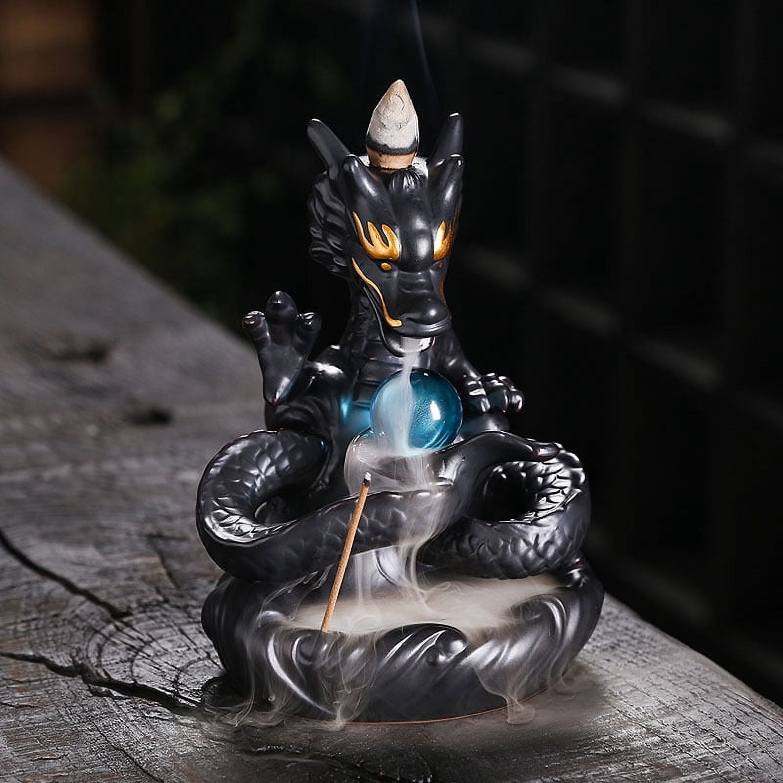 Ceramic Backflow Incense Burner Creative Chinese Dragon Smoke Waterfall Reflow Incense Holder Handicraft Home Decorations