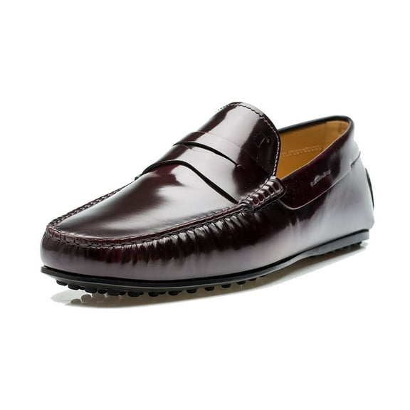 Pair Of Kings Shoes The Royal Maroon Box Leather Dress Moccasin Penny Loafer (Maroon Box Leather, 7)