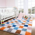 thumbnail image 4 of ZENELESS Checkered Fluffy Area Rugs for Living Room,4x6 Soft Plush Carpet for Bedroom Bedside Kids Teen Dorm Nursery Home Decor,Multicolor, 4 of 7