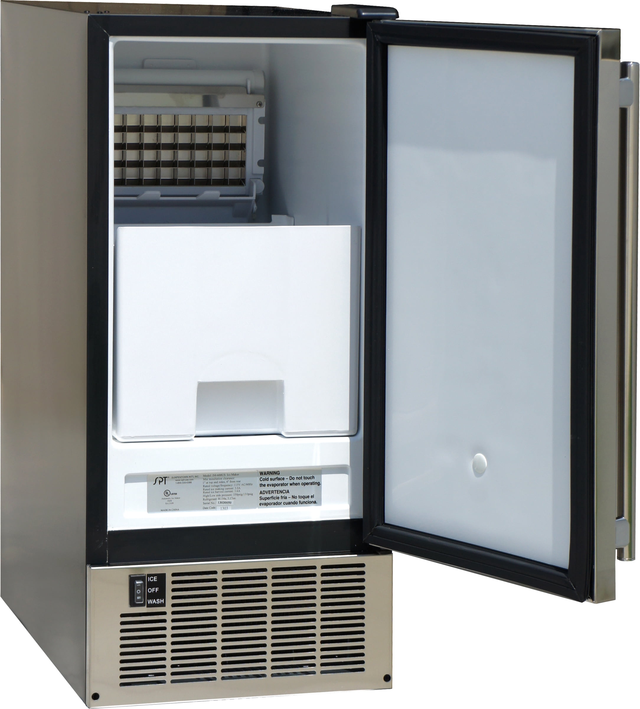 Sunpentown 50LBS Stainless Steel Under-Counter Ice Maker