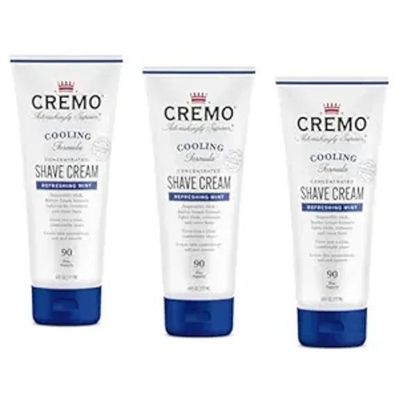 Cremo Shave Cream Refreshing Mint, Cooling Formula, 6 fl oz (Pack of 3)