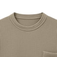 thumbnail image 5 of Bxsruta Mens Long Sleeve Crewneck Shirt Waffle Knit Front Pocket Casual Tee Vacation Beach Top, 5 of 6
