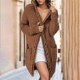 thumbnail image 2 of Oversized Cardigans Women Long Knitted Sweater With Cable Knit Hooded Pocketed Women's Cardigans, 2 of 4