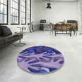 thumbnail image 3 of Ahgly Company Indoor Rectangle Patterned Denim Dark Blue Area Rugs, 3' x 5', 3 of 6